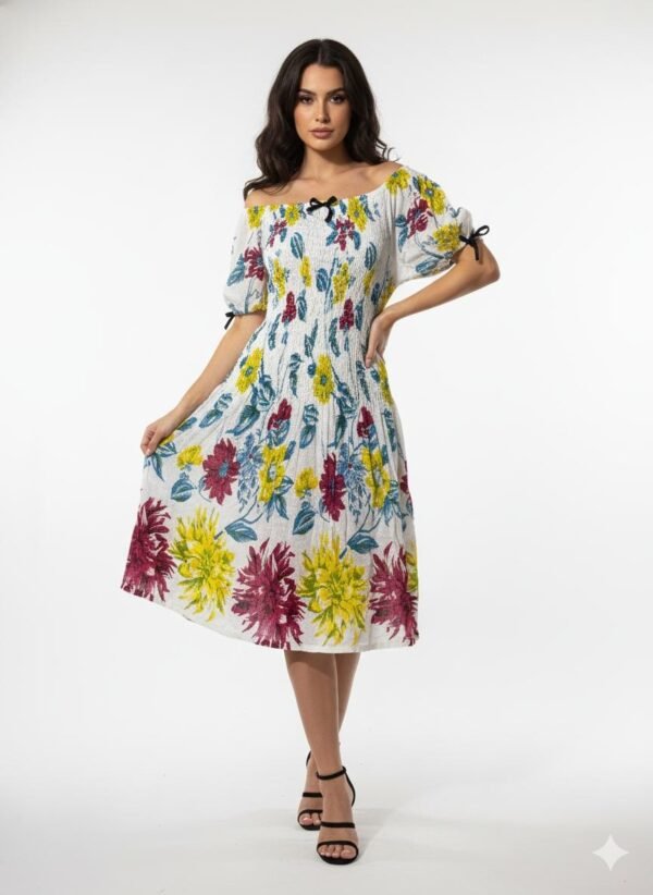 Red Earth-Tone Paisley Short Dress