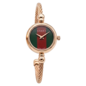 Gold Gucci 2700L green-red dial watch