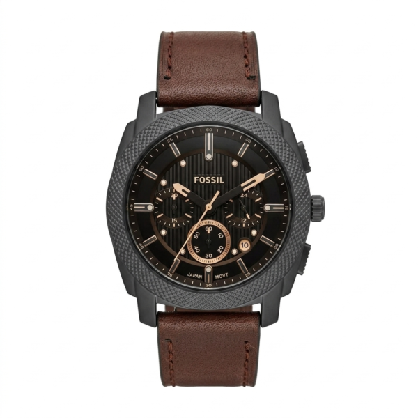 Fossil Machine Brown Leather Chronograph