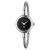 Silver Gucci cable bangle black dial