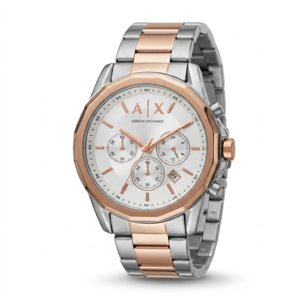 Armani Exchange Two-Tone Rose Gold Chronograph Watch