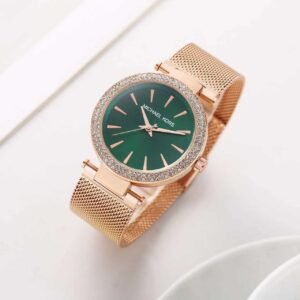Michel Kore Green & Rose Gold Women Watch