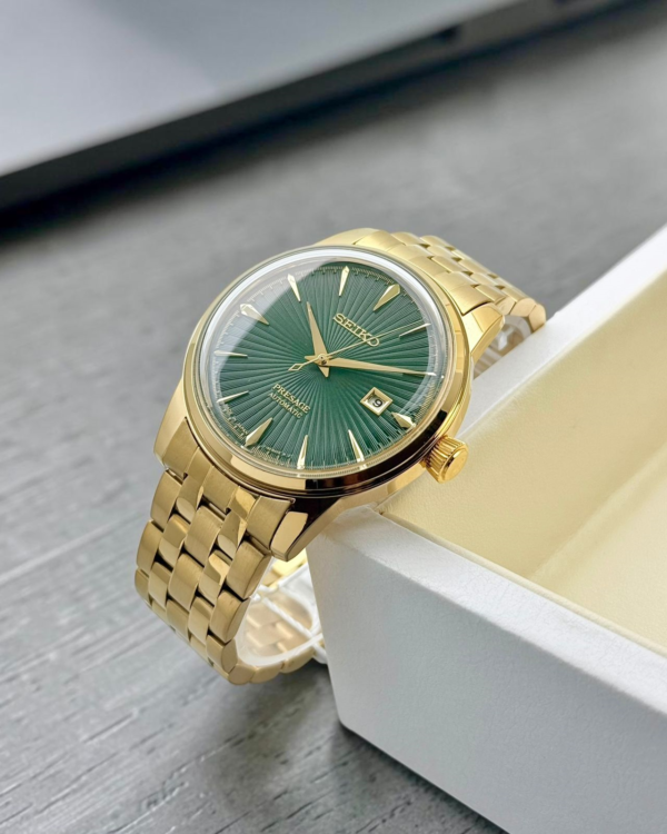 Seiko Presage green dial gold automatic