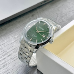 Green dial stainless steel automatic watch