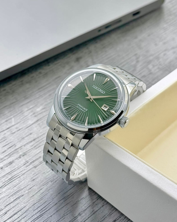Green dial stainless steel automatic watch