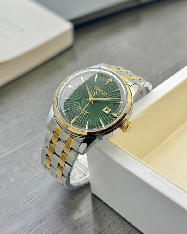 Green dial two-tone automatic watch