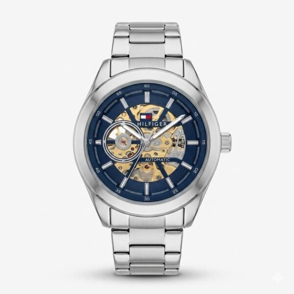 Tommy Hilfiger Blue & Silver Mens Watch Automatic