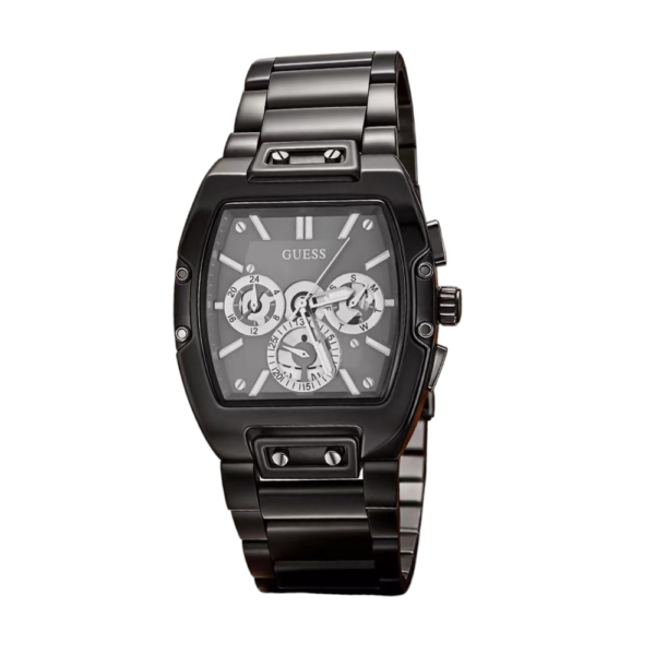 Black Guess Multifunction Stainless Steel Watch